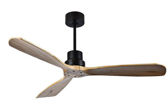 ECO 52 Ventilador de techo de madera maciza Ventilador de techo de madera natural con luz