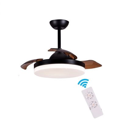 3 colores ajustable lámpara de ventilador de techo de candelabros de 36 pulgadas de control remoto ventilador de techo invisible con luz