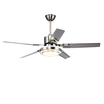 Los ventiladores de techo de motor de corriente continua de plata de 52 pulgadas con luces / 5 cuchillas ABS