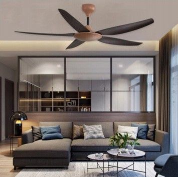 Cuchillas de hierro Ventilador de techo LED moderno de 55 pulgadas Ventilador de techo con luz