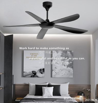 Cuchillas de hierro Ventilador de techo LED moderno de 55 pulgadas Ventilador de techo con luz