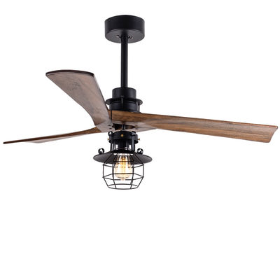 Control remoto de 52 pulgadas motor de CC decorativo 3 cuchillas de madera con luz