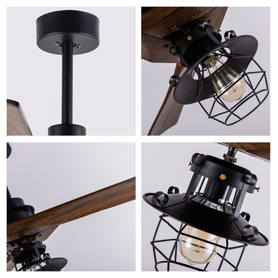 Control remoto de 52 pulgadas motor de CC decorativo 3 cuchillas de madera con luz