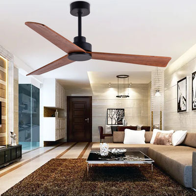 3 cuchillas de madera ventilador de 52 pulgadas ventilador de techo de madera marrón sin luz