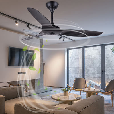 ABS Blade American Ventiladores de techo Sala de estar Negro Ventilador de techo de 52 pulgadas
