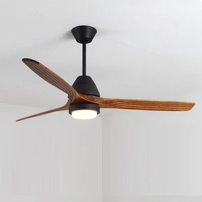 Ventilador de techo de madera sólida LED 20W Ventilador de techo de hélice de madera