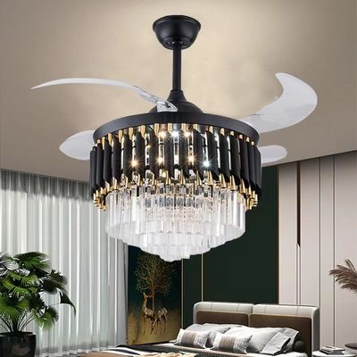 52 pulgadas de LED 20W moderno retráctil DC motor ventilador de techo con luz