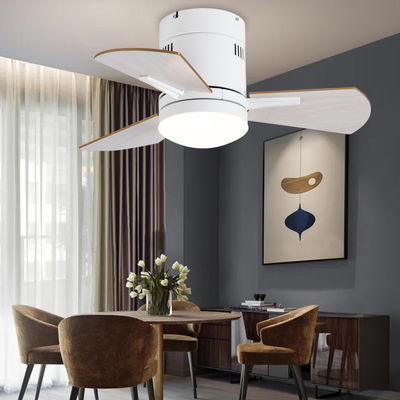 Ventiladores de techo de cocina blancos de 24 pulgadas con acrílico de contrachapado ligero