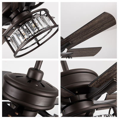 Ventiladores de techo americanos de velocidad ajustable 5 cuchillas de madera contrachapada 42 pulgadas