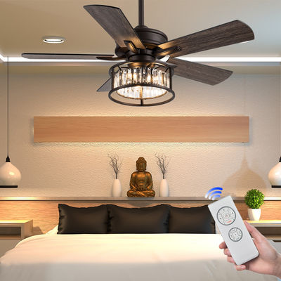 Ventiladores de techo americanos de velocidad ajustable 5 cuchillas de madera contrachapada 42 pulgadas