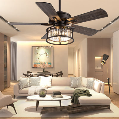 Ventiladores de techo americanos de velocidad ajustable 5 cuchillas de madera contrachapada 42 pulgadas