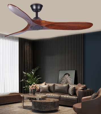Ventilador de techo de madera de 3 cuchillas con luz