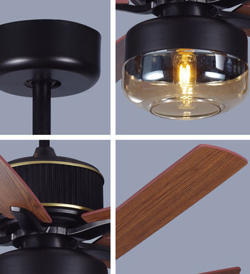 Cuchillas de madera contrachapada 52 pulgadas Americanos ventiladores de techo para el dormitorio con luz