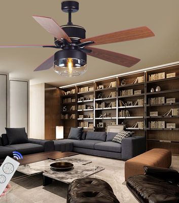Cuchillas de madera contrachapada 52 pulgadas Americanos ventiladores de techo para el dormitorio con luz