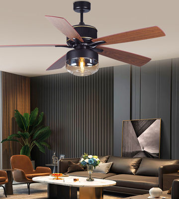 Cuchillas de madera contrachapada 52 pulgadas Americanos ventiladores de techo para el dormitorio con luz