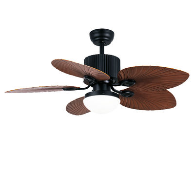 Las cuchillas de ABS modernos ventiladores de techo con luz de 52 pulgadas negro y marrón