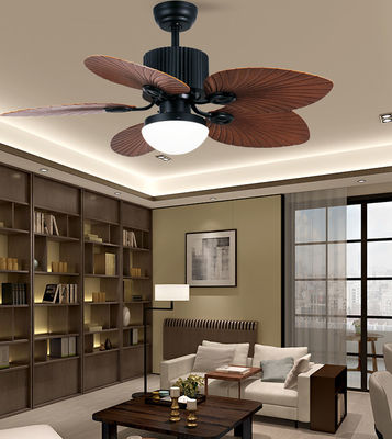 Las cuchillas de ABS modernos ventiladores de techo con luz de 52 pulgadas negro y marrón