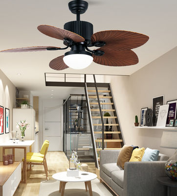 Las cuchillas de ABS modernos ventiladores de techo con luz de 52 pulgadas negro y marrón