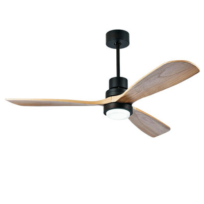 Ventilador de techo de madera sólida con luz de 52 pulgadas
