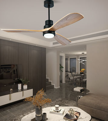 Ventilador de techo de madera sólida con luz de 52 pulgadas
