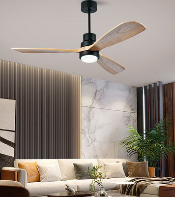 Ventilador de techo de madera sólida con luz de 52 pulgadas