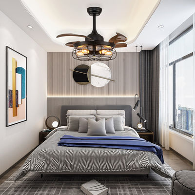 Dormitorio cómodo E27 52 pulgadas de alta calidad ventilador de techo inteligente motor de CC con luz