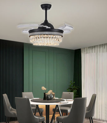 52 &quot;Lantero retráctil ventilador de techo plegable con oro claro