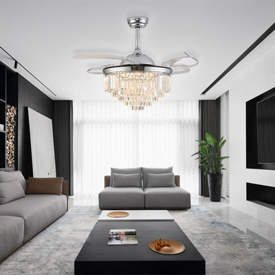 Ventilador de techo plegable de interior de plata con luz para el dormitorio
