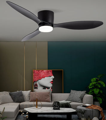 Ventilador de techo negro de 52 pulgadas ABS de tres cuchillas