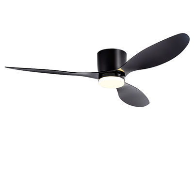 Ventilador de techo colgante de dormitorio con ventilador de techo de tres cuchillas negro claro