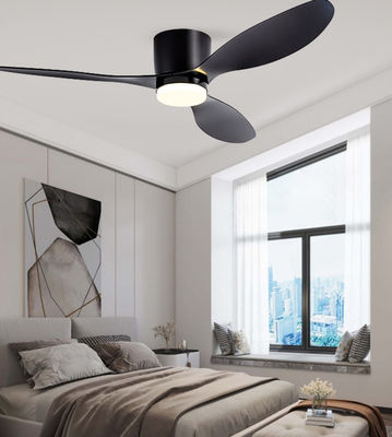 Ventilador de techo colgante de dormitorio con ventilador de techo de tres cuchillas negro claro