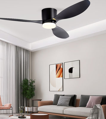 Ventilador de techo colgante de dormitorio con ventilador de techo de tres cuchillas negro claro