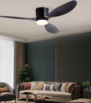 Ventilador de techo colgante de dormitorio con ventilador de techo de tres cuchillas negro claro