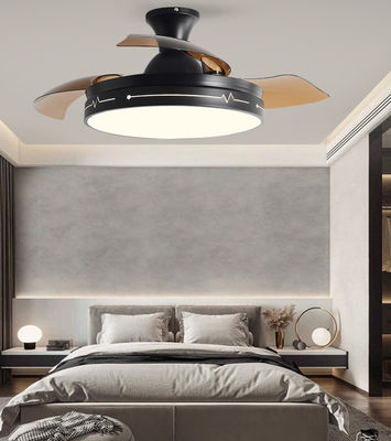 Ventilador de techo plegable decorativo con control remoto ligero Negro marrón
