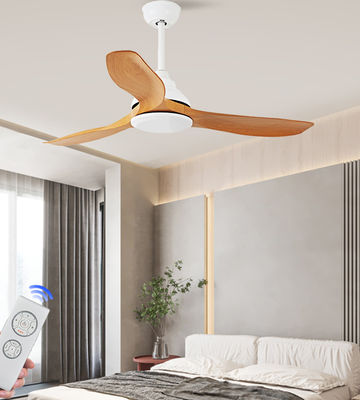 Ventiladores de sala de estar de 52 pulgadas Ventilador de techo LED moderno ABS hojas marrón