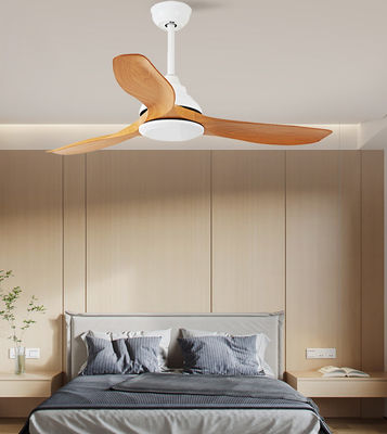 Ventiladores de sala de estar de 52 pulgadas Ventilador de techo LED moderno ABS hojas marrón