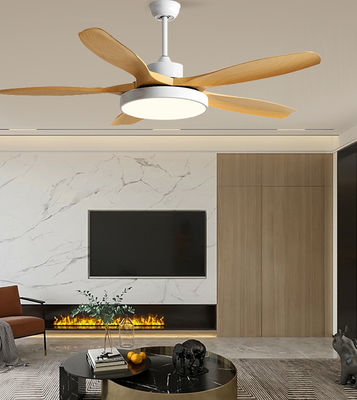 Marrón 5 cuchillas ABS DC ventilador de techo modernos ventiladores de techo con luces y control remoto