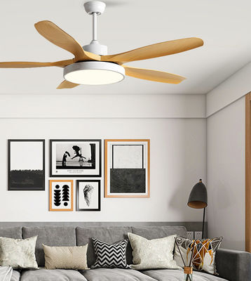 Marrón 5 cuchillas ABS DC ventilador de techo modernos ventiladores de techo con luces y control remoto