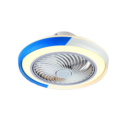 Ventilador de techo de cristal azul y blanco de 42 pulgadas Ventiladores de candelabros con luces