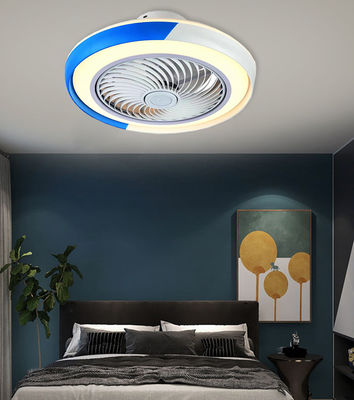 Ventilador de techo de cristal azul y blanco de 42 pulgadas Ventiladores de candelabros con luces