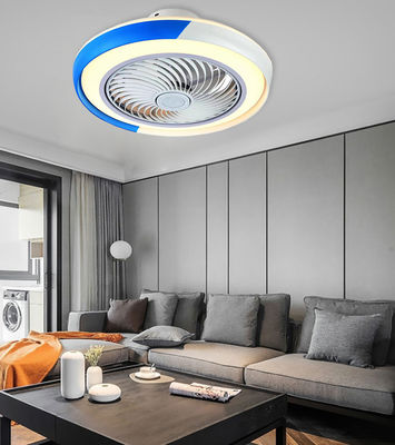 Ventilador de techo de cristal azul y blanco de 42 pulgadas Ventiladores de candelabros con luces