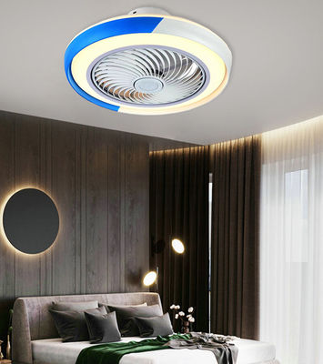 Ventilador de techo de cristal azul y blanco de 42 pulgadas Ventiladores de candelabros con luces