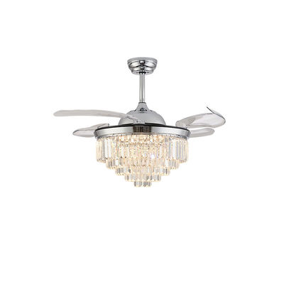 Ventilador de techo de cristal plegable con luz y control remoto