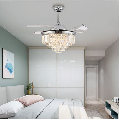 Ventilador de techo de cristal plegable con luz y control remoto